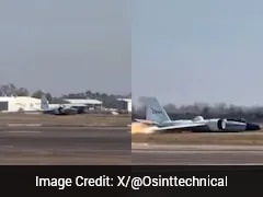 Dramatic Video Shows NASA Plane Belly Landing In Texas Amid Smoke And Flames