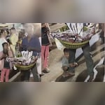 मेले में सामान बेच रहा पिता, थककर पैर से लिपटकर सोया बेटा, गरीबी क्या-क्या दिखाती है