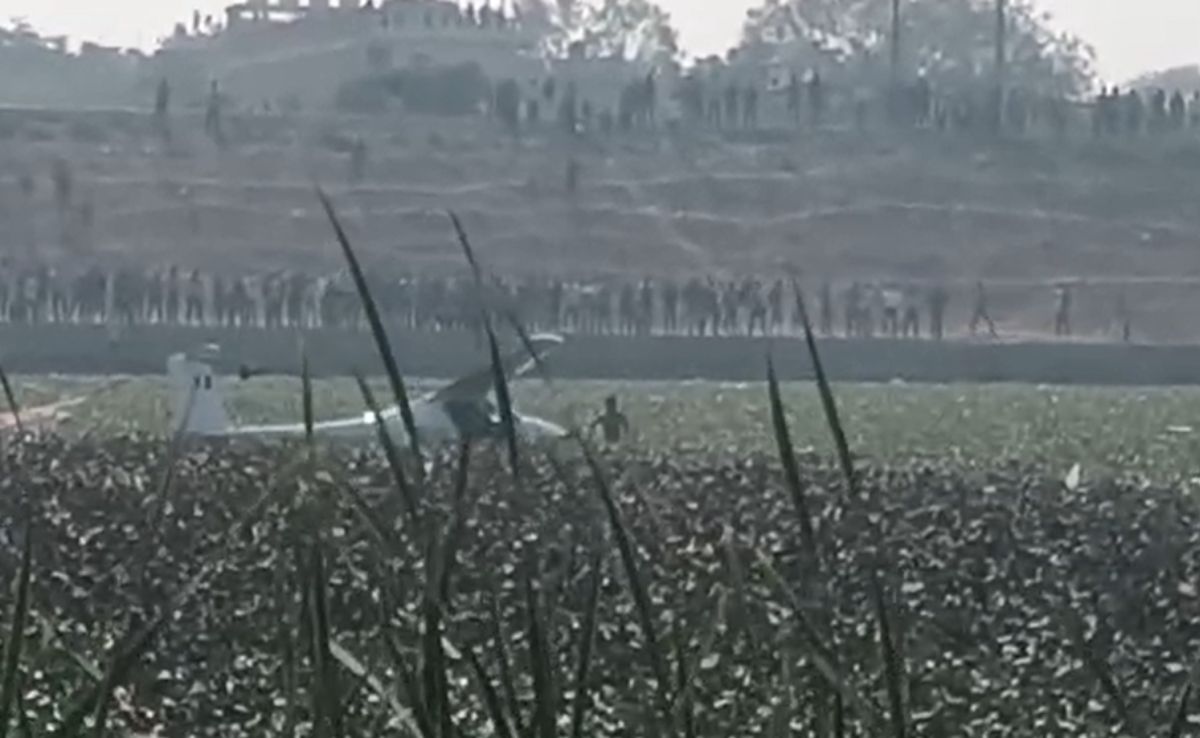Small Aircraft Crashes Into Pond In UP's Prayagraj