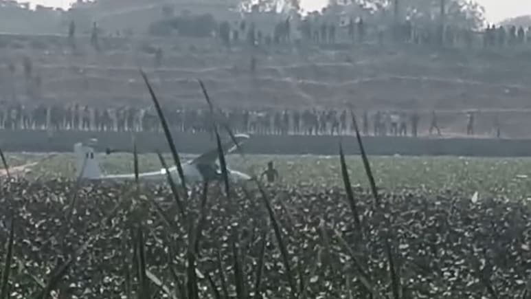 Video: Small Aircraft Crashes Into Pond In UP's Prayagraj