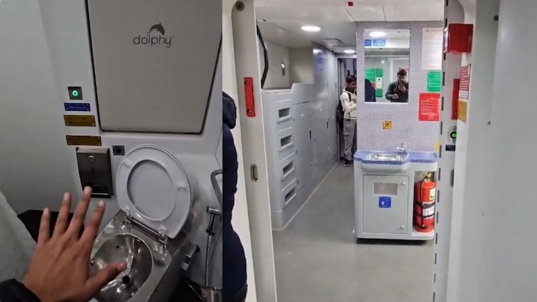 वंदे भारत स्लीपर ट्रेन में नहाने की सुविधा भी, यूट्यूबर ने VIDEO में दिखाया लग्जरी बाथरूम