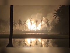 ONGC Oil Well Fire Rages For 2nd Day In Andhra, People Shifted To Camps