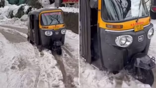 4x4 नहीं, 3x3 है गुरु...मनाली में बर्फीली सड़कों पर बिना स्नो चेन के फर्राटा भरता दिखा ऑटो रिक्शा