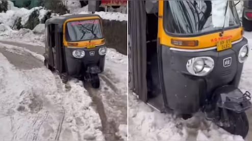 4x4 नहीं, 3x3 है गुरु...मनाली में बर्फीली सड़कों पर बिना स्नो चेन के फर्राटा भरता दिखा ऑटो रिक्शा