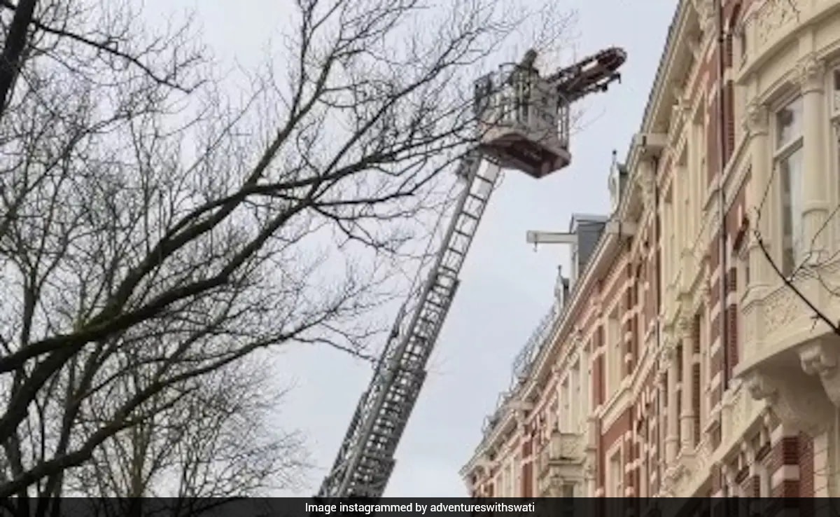 Dutch Firefighters Use Crane to Rescue Patient