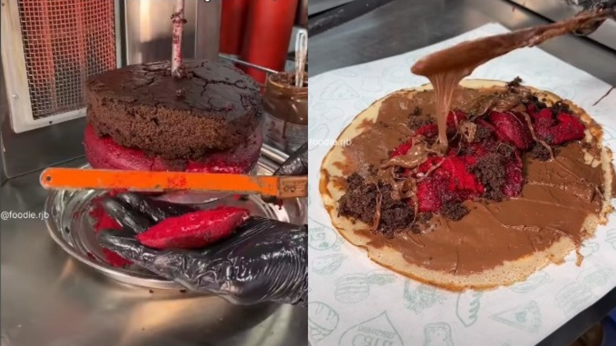 Viral Now: "Sweet Shawarma" Made With Chocolate Syrup, Cake, And Cream Annoys Foodies