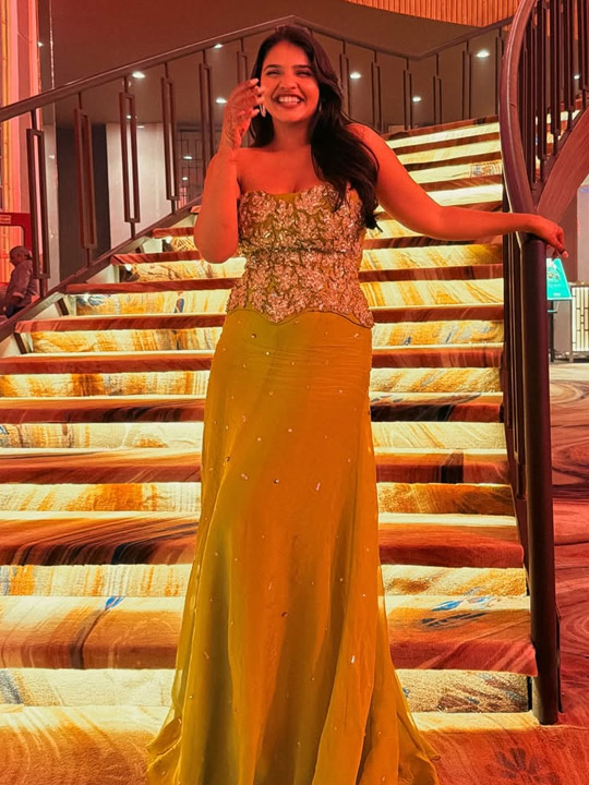 Tarini Shah Serves Soft Glam Elegance in a Chic Green Party Gown