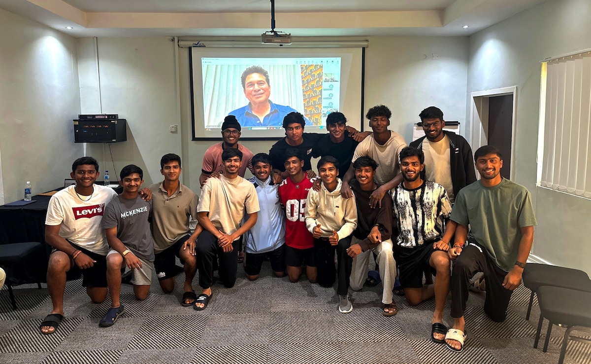 India U19 Team Interacts With Sachin Tendulkar Ahead Of Crucial Pakistan Clash In World Cup