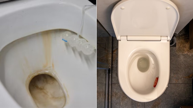 Toilet Seat पर लगे जिद्दी पीले दाग कैसे साफ होंगे? जानें बिना हाथ लगाए कैसे करें टॉयलेट की सफाई