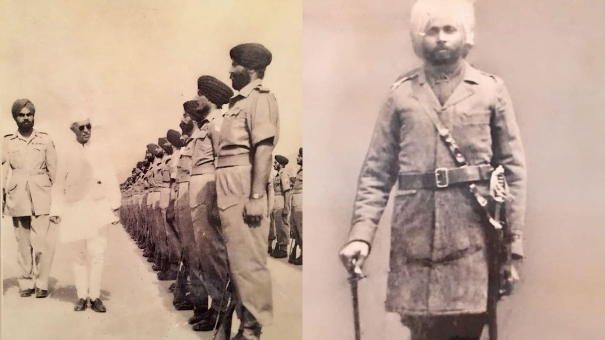 Lt. Gen. Tara Singh Bal (Left) with Jawaharlal Nehru. Jemadar Mota Singh Bal (Right) was Brigadier Bals grandfather and served in the Indian Army.