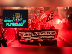 बर्फ के पहाड़ से लेकर सड़कों तक, ट्रंप की 'दादागीरी' के खिलाफ दावोस में प्रदर्शन