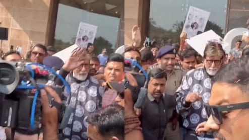 Watch: Amitabh Bachchan Struggles To Get Past A Minor Stampede In Surat