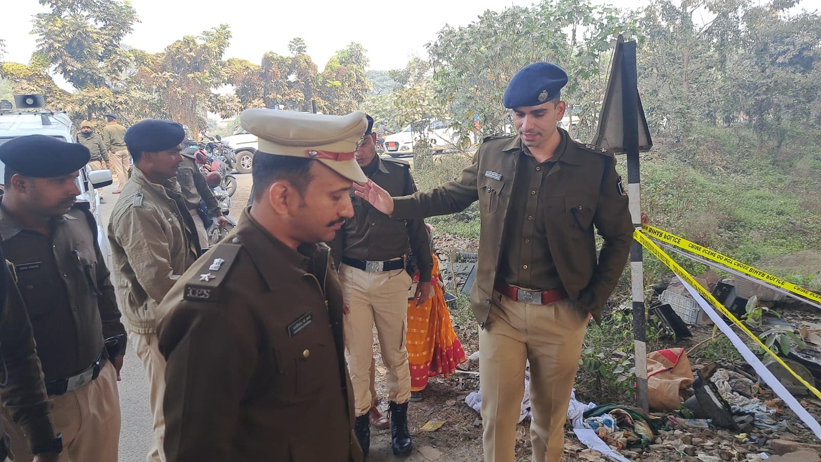 घटनास्थल पर पहुंचे पटना एसएसपी कार्तिकेय शर्मा.