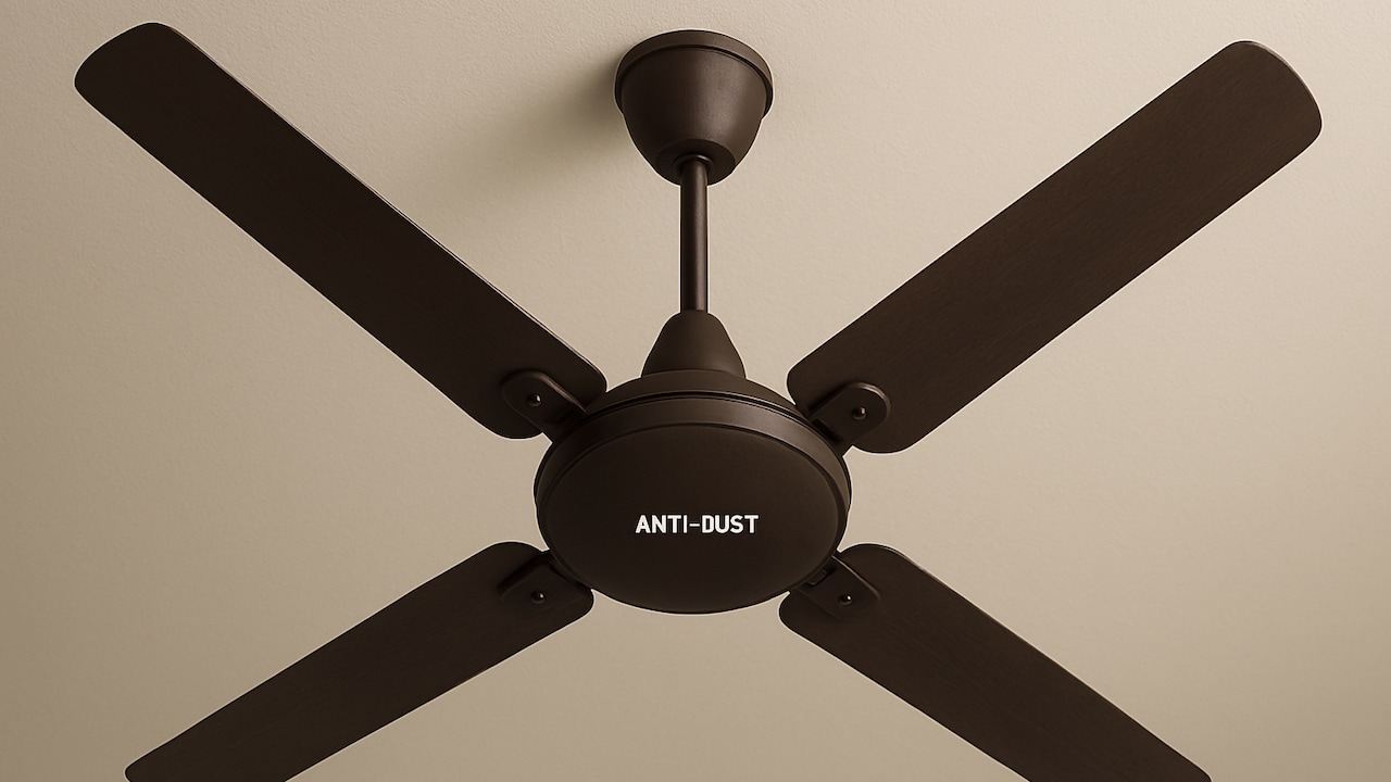 BLDC anti-dust ceiling fans show a modern blade design and remote control operation BLDC anti-dust ceiling fans show a modern blade design and remote control operation