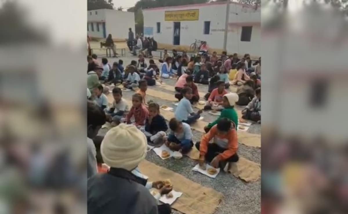 Madhya Pradesh Government School Students Served Republic Day Meal On Torn Book Pages