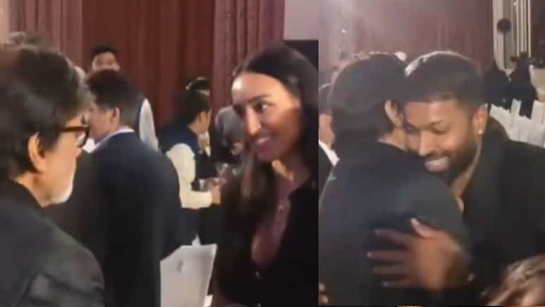 Viral Video: Amitabh Bachchan Meets Hardik Pandya's Girlfriend Mahieka Sharma At Mumbai Event