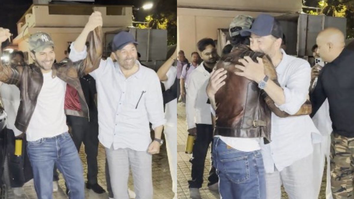 Watch: Sunny Deol And Varun Dhawan Share A Warm Hug In Viral Clip From <i>Border 2</i> Screening