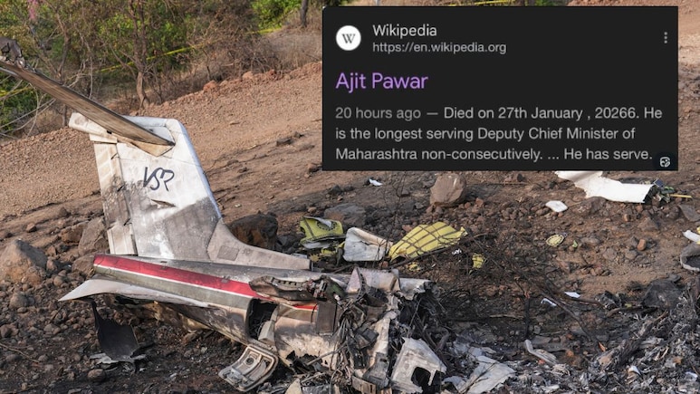 Fact Check : 28 जानेवारीला अपघात; मात्र विकिपीडियावर 27 जानेवारीलाच अजित पवारांच्या मृत्यूची अपडेट, सत्य काय?