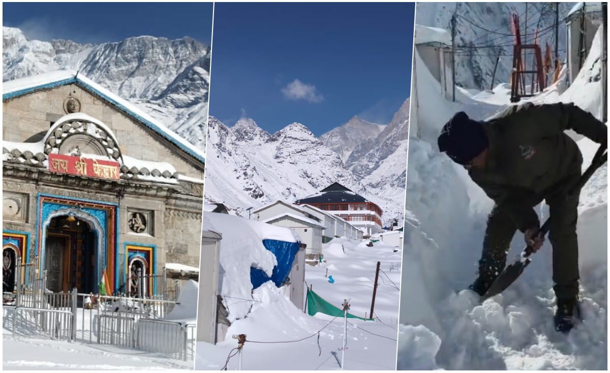 बर्फ की चादर से ढकी केदार घाटी, भीषण ठंड, फिर भी मुस्तैदी से डटे ITBP के जवान