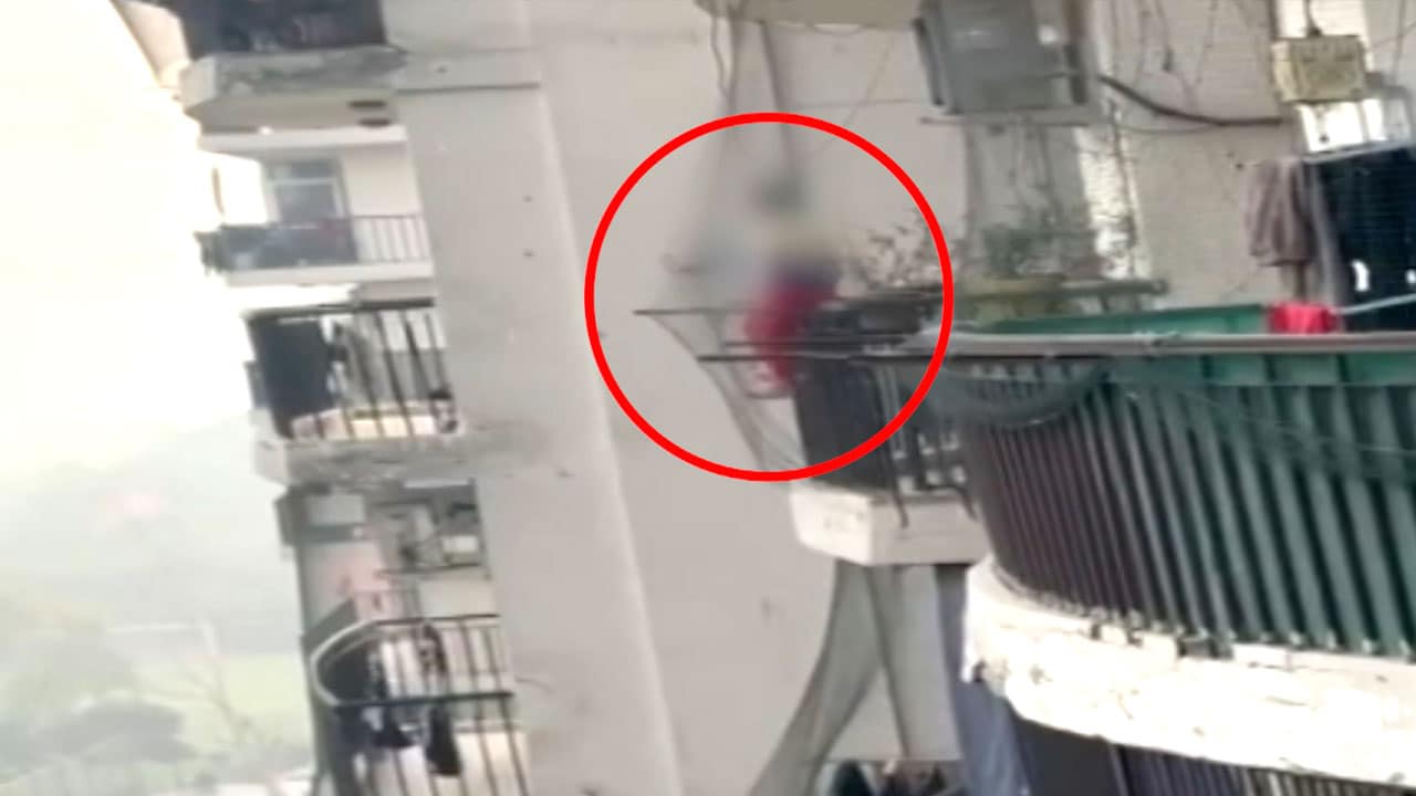 Viral Video: Child Seen Perched On Balcony Grill In Ghaziabad High-Rise