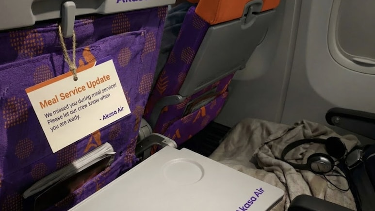 Passenger Falls Asleep During Meal Service On Flight, Akasa Air Crew's Sweet Note Goes Viral