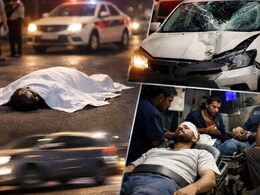 तेज रफ्तार कार ने दो राहगीरों और एक बाइक सवार को रौंदा, एक की मौत और तीन घायल