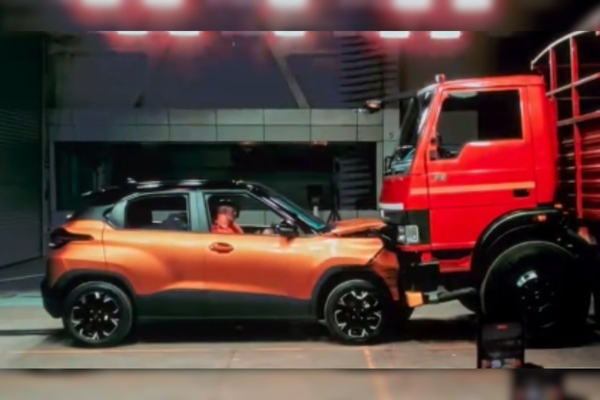 2026 Tata Punch Facelift Undergoes Crash Test Against Truck: Video