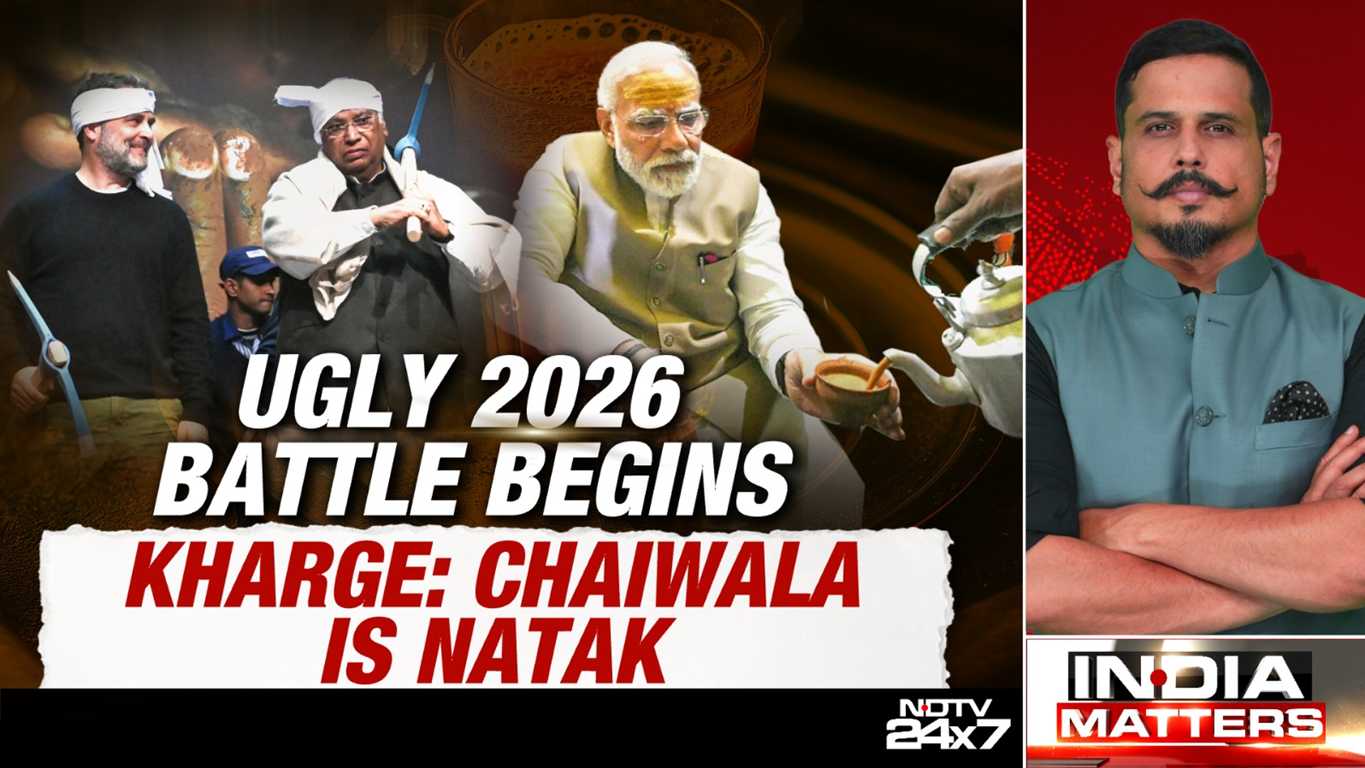 Early 2026 Battle Begins: Kharge Calls PM Modi's 'Chaiwala' Image a 'Natak'