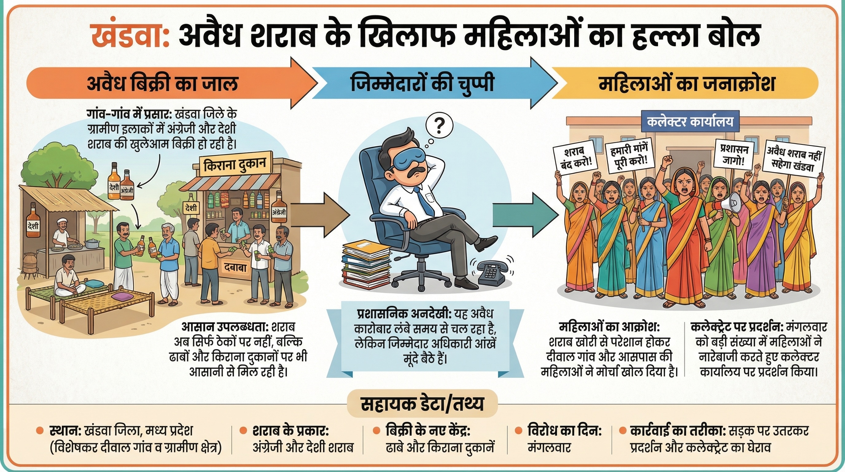 मध्य प्रदेश के इस जिले में ढाबों से लेकर किराना दुकानों तक में खुलेआम बिक रही है शराब मध्य प्रदेश के इस जिले में ढाबों से लेकर किराना दुकानों तक में खुलेआम बिक रही है शराब