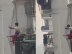 Video: Boy Sitting On Balcony Grill Of Ghaziabad High-Rise Sparks Concern