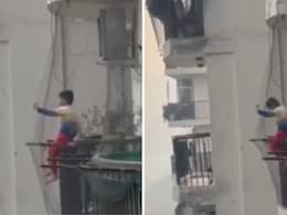 Video: Boy Sitting On Balcony Grill Of Ghaziabad High-Rise Sparks Concern