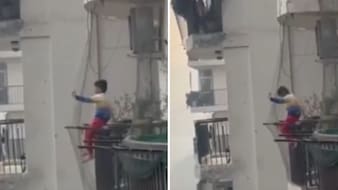 Video: Boy Sitting On Balcony Grill Of Ghaziabad High-Rise Sparks Concern