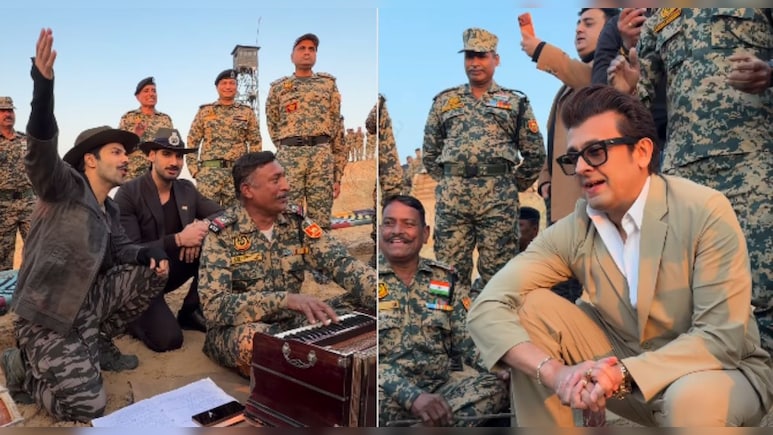 बीएसएफ के जवानों के साथ वरुण धवन की मस्ती, 'घर कब आओगे' गाने पर जमाया रंग