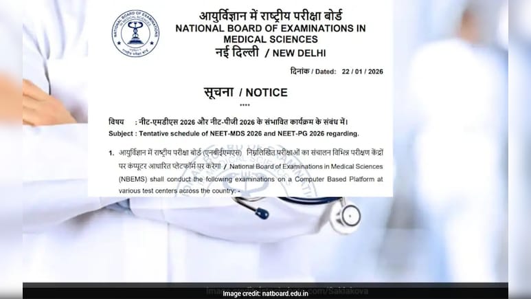 NEET MDS, PG 2026 Tentative Schedule Released, Exams In May And August