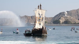 INSV Kaundinya Reaches Oman After 17-Day Maiden Voyage