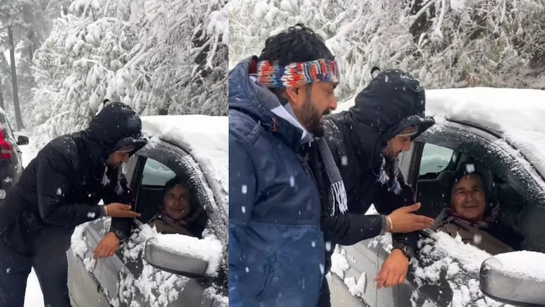 'आंटी' की जिंदादिली को सलाम...70 की उम्र में 25 वाला जोश, भारी बर्फबारी के बीच दौड़ाई कार