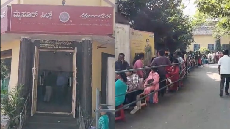 Video: People Queue Up At 4 AM To Get Their Hands On Mysore Silk Sarees