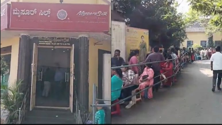 Video: पहाटे 4:00 वाजलेत आणि बाहेर लोकांची रांग लागलीय! 'या' साडीसाठी लागलंय लोकांना वेड, कारण काय?