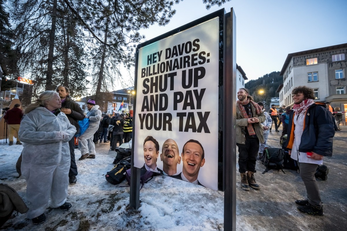 The 2026 Davos protest. Photo: AFP The 2026 Davos protest. Photo: AFP