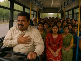 चलती बस में ड्राइवर को आया हार्ट अटैक, दर्द से दम तोड़ने से पहले ऐसे बचाई 18 लोगों की जान