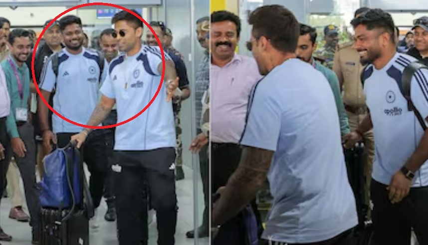 बाजू हट.. बाजू हट.. जब लोकल ब्वॉय संजू सैमसन के लिए बॉडीगॉर्ड बने कैप्टन सूर्या, देखिए Video