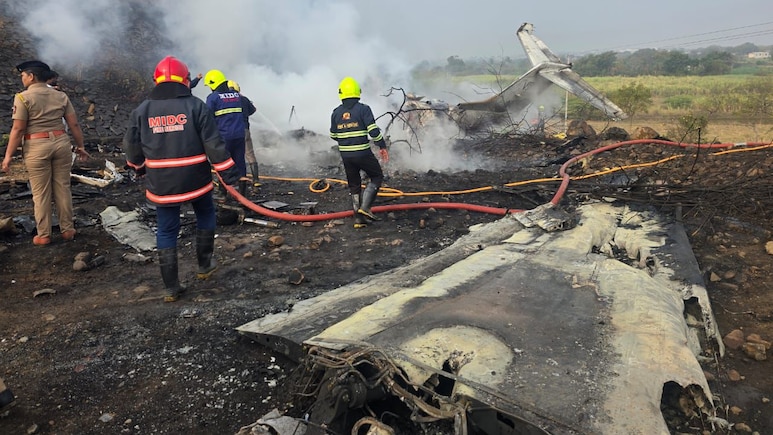 Ajit Pawar Plane Crash: Videos Emerge From Crash Site In Baramati &mdash; Watch