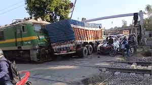 Train Rams Truck, Nearly Topples It At Level Crossing In Jharkhand