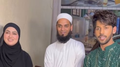 सना खान ने अकेले बसीर अली के साथ फोटो खिंचवाने से किया मना, वीडियो हो रहा वायरल