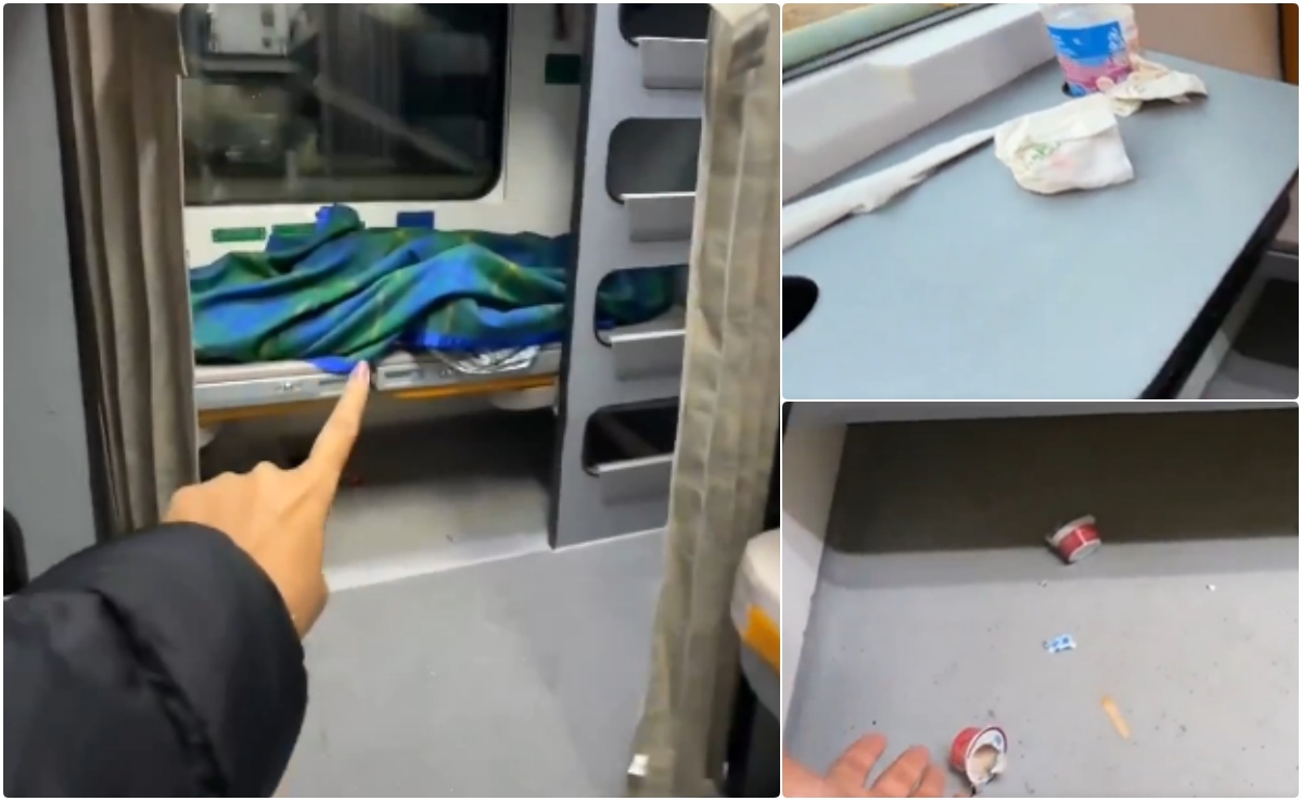 नई नवेली वंदे भारत स्लीपर ट्रेन की क्या हालत कर दी... VIDEO देख माथा पकड़ लेंगे- कहां से आते हैं ऐसे यात्री