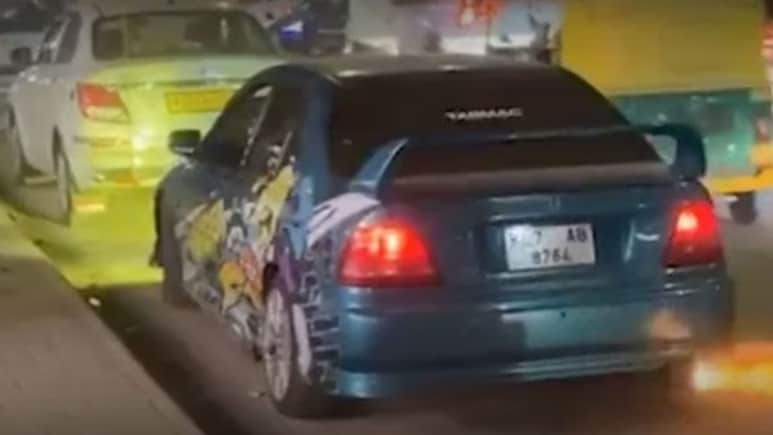 Flame-Throwing Honda City Seized By Bengaluru Police With 1.11 Lakh Challan