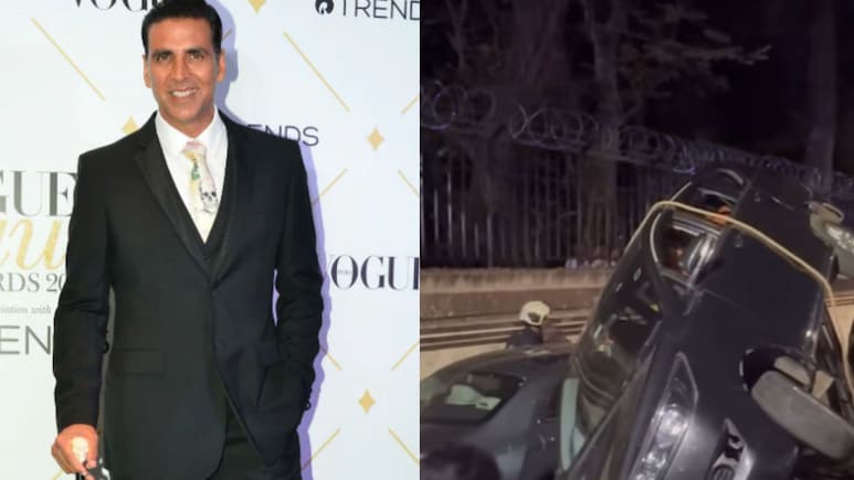 VIDEO: अभिनेता अक्षय कुमारच्या ताफ्यातील कारचा भीषण अपघात! कार उलटली; गाड्यांचा चुराडा