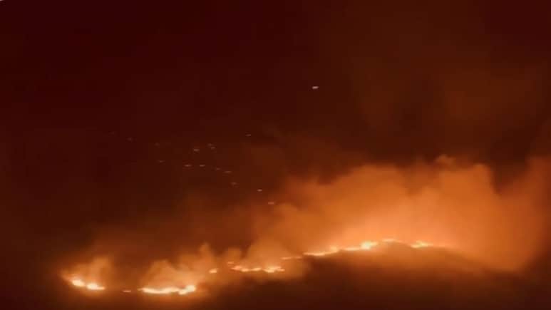 No Snow, Forest Fire Rages For 2 Days Near China Border In Sikkim