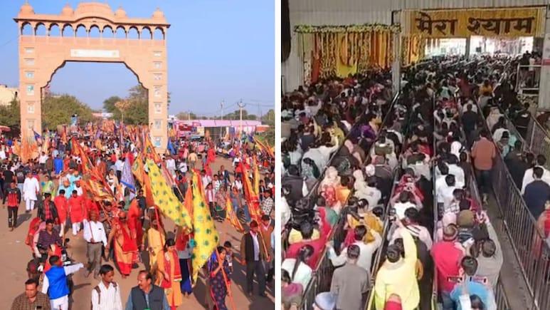 गणतंत्र दिवस पर खाटूश्याम के भक्तों का उमड़ा रेला, रींगस रेलवे स्टेशन पर पैर रखने की जगह नहीं