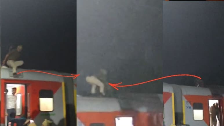Rajasthan: चलती ट्रेन की छत पर बैठा युवक, सिर के ऊपर से गुजर रही थी 25kV की लाइन; RPF जवान ने दिखाई बहादुरी; देखें वीडियो